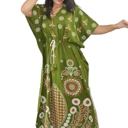 bdrox Pure Cotton Daman Print Kaftan Nighty image 4