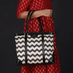 the clownfish Miranda Series 15.6 inch Laptop Bag For Women Printed Handicraft Fabric & Faux Leather Office Bag Briefcase Hand Messenger bag Tote Shoulder Bag image 5