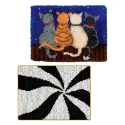 LOOM TREE 2Pcs Embroidery Carpet Latch Hook kit Crochet Rug Making DIY Cushion Mat | Latch Hooking Kits image 5