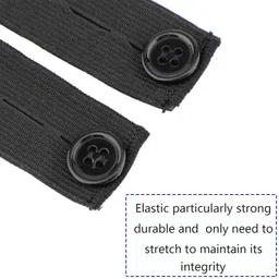 LUTER 5 Pcs 3 to 4x0.9 Inch Elastic Waist Extenders Button Waistband Pants Extenders for Pregnancy, Men, Women, Jeans, Slacks, Pants, Skirts(Black) image 3