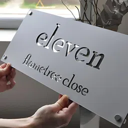 RetroVesta Custom Name Plate Matt Black 6x12 inch for Home & Office - Waterproof Designer Acrylic Door Plate, Finish, Perfect for Flat, Apartment, & Outdoor Entrances image 1