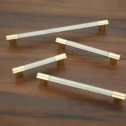 FAST CP33 Gold and Stainless Steel Cabinet Pull Handle for Wardrobe Door & All Other Cabinets Drawer 2pcs (128mm 6inch) image 1