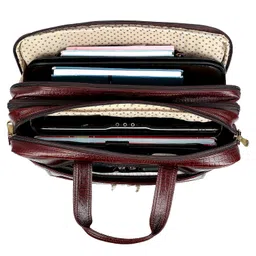 HYATT Leather Accessories 24 Litres Full Expandable Leather Laptop Office Briefcase Messenger Bags for Men 16 inch (Dimension-L-16 X H-12 X W-6 Inch) (Weight-1.4 KG) (C-BROWN) image 5