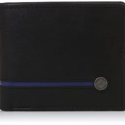 fastrack Leather Black And Blue Men's Wallet (C0368Lbk01) image 1