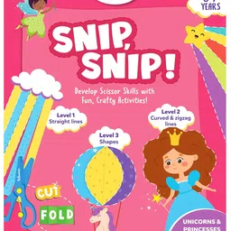 Skillmatics Scissor Skills Activity Book - Snip, Snip Unicorns & Princesses, Art & Craft Kit for Kids, 2 Child-Safe Scissors, 25 Fun Activities, Gifts for Girls & Boys Ages 3, 4, 5, 6, 7 image 1