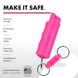 SABRE Red Pepper Spray with Pink Key Case (1/2 Ounce) - now with 5x's more spray image 2