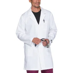 MixStuff Men's White Long Sleeves Small Lab Coat (Lab Apron) image 1