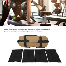 Fitness Sandbag, Training Sandbag Portable Adjustable for Indoor (Khaki) image 5