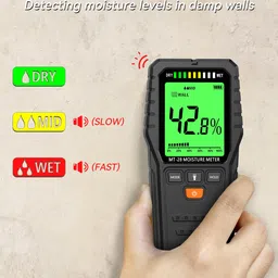 Pinless Moisture Meter,MESITOOL Wall Moisture Reader for Water Leak Detector,Infrared Water Leak Detector for Lumber Humidity Tester image 5