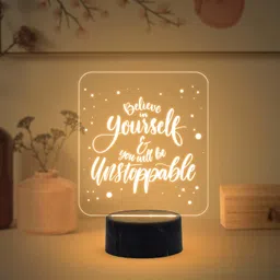 giftmebazar Gift Me Bazar Motivational Desk Table Lamp with Warm White Light & On/Off Touch Button | USB Powered | Inspirational Night Lamp | Gift for Student | Bedside Table Lamp (Design 1) image 1