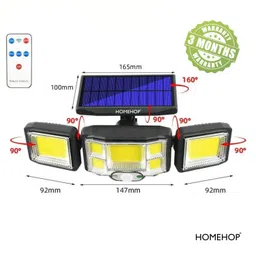 Homehop 192 COB Led Solar Motion Sensor Wall Light for Outdoor Home Garden Waterproof Wireless Security Lamp image 5