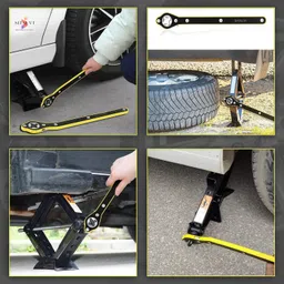 BK 10 IMPORT & EXPORT Labor Saving Hand Car Jack Wrench with Hook for Car Seats with Mobile Phone Holder | Wrench | Phone Holder for Car | Car Hook for Bag | Jack Ratchet Wrench for Car image 4