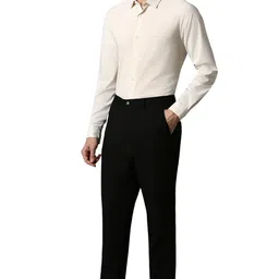 louis philippe Men's Slim Fit Textured All Day Comfort Stretchable Fabric and Enhanced Comfort Formal Trouser image 5