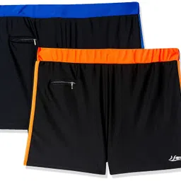 i-swim Mens Costume Is-010 Size 3Xl Black/Orange With Is-010 Size 3Xl Black/Blue Pack Of 2 And Swimming Goggles Is-508 image 1