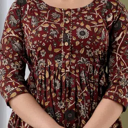 murli kurti Women's Pure Cotton Printed Maternity Gown Maternity wear Feeding Gown A-line Maternity Feeding Dress Maternity Kurti Gown for Women image 2