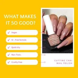 Indie Nails Nail Polish Cutting Chai – Nude Shade Long-Lasting, High-Shine Finish | Chip-Resistant & Quick-Drying Formula | Vegan & 12-Free Nail Paint For Women Professional-Quality Manicure 5ml image 5