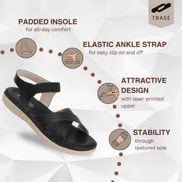 trase Casual Flat Sandals For Women | Footwear For Woman | Flats | Women Sandals | Comfortable Sandals For Women And Girls | Softs And Stylish Sandal For Office And Daily Use image 2