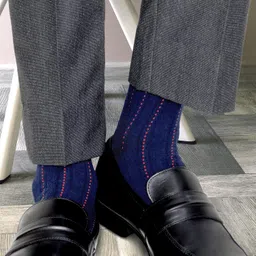 burchmarq Trinity, Socks for Men, Premium Combed Cotton, Combo Pack of 3 Pairs, Size UK 6 to 8 (24 to 26 cm), Crew Length, Seamless, Formal and Dress Socks image 3