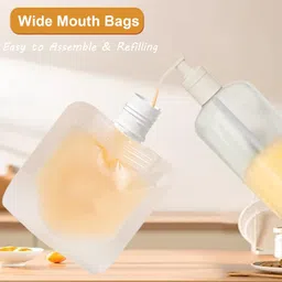 kitchen gims 15 Pcs Travel Clear Pouches For Toiletries Travel Containers Tsa Approved Refillable Squeeze Pouch For Shampoo Conditioner Cosmetics (30Ml/50Ml/100Ml) image 5
