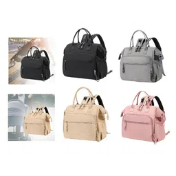 Nappy Tote Bag Shoulder Bag Reusable Wide Open Top Baby Diaper Bag Black image 5