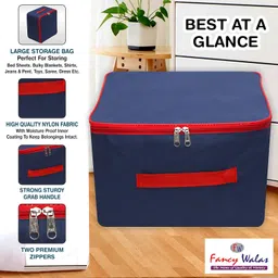 Fancy Walas Presents Nylon Wardrobe Bag Underbed Moisture Proof Cloth Bag Storage Organizer with Side Handle saree covers (Pack of 2 Pcs) image 2