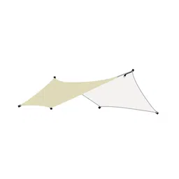 CALANDIS™ Camping Tarp Sun Protection Awning Shelter for Backpacking Garden Picnic Khaki | Tent Canopy | Tents Canopies | Camping Hiking | Outdoor Sports image 2