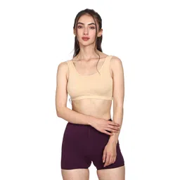 zuvairiya store Women Cotton Medium Impact Sports Bra for Women | Daily Use | Non-Wired | Non-Padded | Seamless Bra | Full Coverage | Suitable for Gym,Yoga,Workout(Pack of 3) image 2