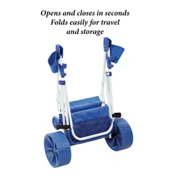 beach carts Folding Multi-Purpose Deluxe Beach Cart with Wide Terrain Wheels - Holds Your Beach Gear and More! image 4
