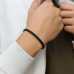 extreme Tetra | 316L Aerograde Stainless Steel | Vegan Leather Kada for Men | Bracelet for Men image 2