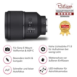 Samyang AF 135MM F1.8 Sony E Auto Focus Lens (Black) image 2