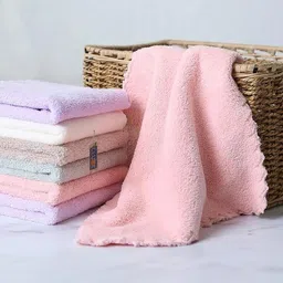 CLUZE Microfiber Coral Fleece Baby Face Towels, Soft and Absorbent Wash Clothes for Newborns, Infants and Toddlers, Gentle on Delicate Skin for Face Hands and Body, 10x10 Inch (4 Pcs) image 1