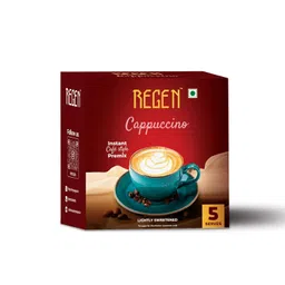 REGEN Cappuccino Mix | Instant Cafe Style Premix | Veg | No Preservatives | Instant - Ready In 2 Mins | Makes 5 Cups | 150G image 1