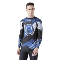 usi universal the unbeatable USI Universal Rash Guard for Gym, Running, Cycling, Swimming, Cricket, Basketball | Rashguard Swimming Costume for Men | Rash Guard for Man (X-Large, Blue) image 1