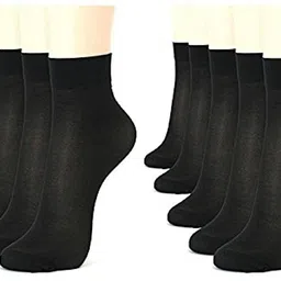 hrbs Ultra-Thin Transparent Nylon Summer Socks/Stocking Socks for Ladies/Women/Girl's (Ankle Length Socks) - (Pack of 10) Net solid plain socks for Womens/Girls/Mens & Boys indoor outdoor Socks image 1