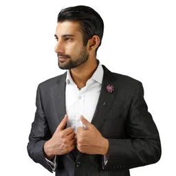 peluche Glowing Petals - Purple Colored Brooch/Lapel Pin for Men image 5