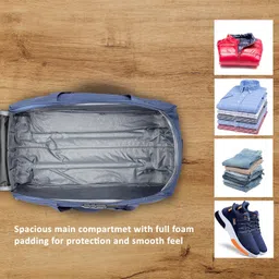 lavie sport Cabin Size 53 cms Victor Combi Anti-Theft Wheel Duffle Bag (Navy) image 4