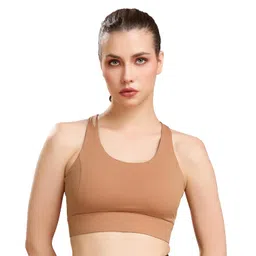 soie Women's Padded Non Wired Seamless Racerback Sports Bra image 1