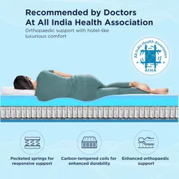 The Sleep Company SmartGRID Ortho Hybrid Mattress | Japanese Patented Technology | Pocketed Spring | AIHA Certified Orthopedic Mattress | Hotel Like Comfort | 10 Year Warranty | King Size Bed 78x72x8 image 4