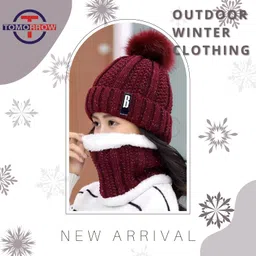 tomorrow fashion Tomorrow Winter Beanie Hat Scarf Set for Women & Men - 2-in-1 Warm Headwear with Ear & Neck Cover - Knit Hat, Scarf & Ski Gift - Cold Weather Gear for Outdoor Activities image 3