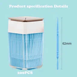 chuppinz 200PCS Interdental Brush for Teeth, Tooth Pick Double Head Dental Floss Interdental Toothpick, for Teeth for Teeth Cleaning Tools(Blue) image 2
