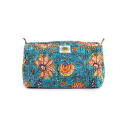 block n style Travel Toiletry Dopp Kit Bag | Women Floral Print Cosmetics Organizer Pouch with Spacious Inner Compartments | Multicolor image 1