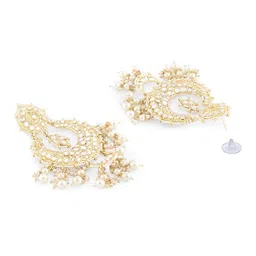 zaveri pearls Gold Tone Bridal Kundan & Pearls Choker Necklace & Earring Set For Women-ZPFK11011 image 5