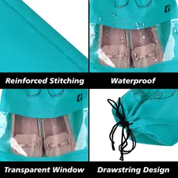 kuber industries Pack of 12 Non-Woven Shoe Bags | Shoe Bags for Travel | Shoe Cover with Transparent Window | Green image 4