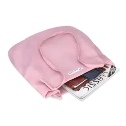 nfi essentials Nylon Tote Bag for Women College with Snap Button for Travel Handbag & Shoulder Bag, Hobo Bag for Shopping, Work, Beach, Office, College image 2