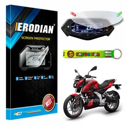 ERODIAN Meter Display Screen Protector,Meter Guard For Bajaj Pulsar 150,220F,N150,N160,N250 Tft Smart Connect Navigation System (2024 Model) Bikes|Scratch Resistant|(1-Free Random 6 Inch Keychain) image 1