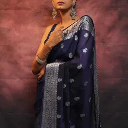 avantika fashion Women's Kanjivaram Soft Pure Silk Banarasi Sarees With Blouse Piece, Blue image 4