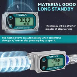 Flow Meter - 1 inch Digital Flow Meter Aluminum Alloy Engineered Flowmeter Turbine Flow Meter Oil Fuel Flow Meter for Measure Diesel Kerosene Gasoline (1 inch) image 3