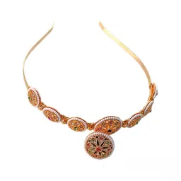 RUWAZA ART CREATIONS Traditional Style Mathapatti Hairband With Attached Borla for Women and Girl's image 2