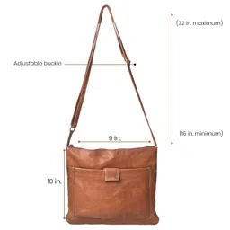 ta-shan Leather Cross Body Bag with Strap for Women Travel and Mens, Genuine Leather Sling Bag For Travel Women Stylish Girl Teens, Unisex Sling Bag For Office, Teenage Girls, College image 3