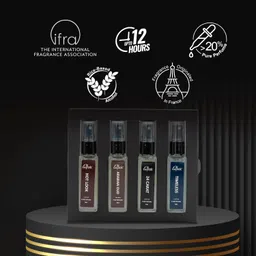 la pink Luxury French Pure Perfume Gift Set for Men 32ml | Long Lasting & Travel Friendly (8ml x 4) Perfume Set for Every Occasion image 3
